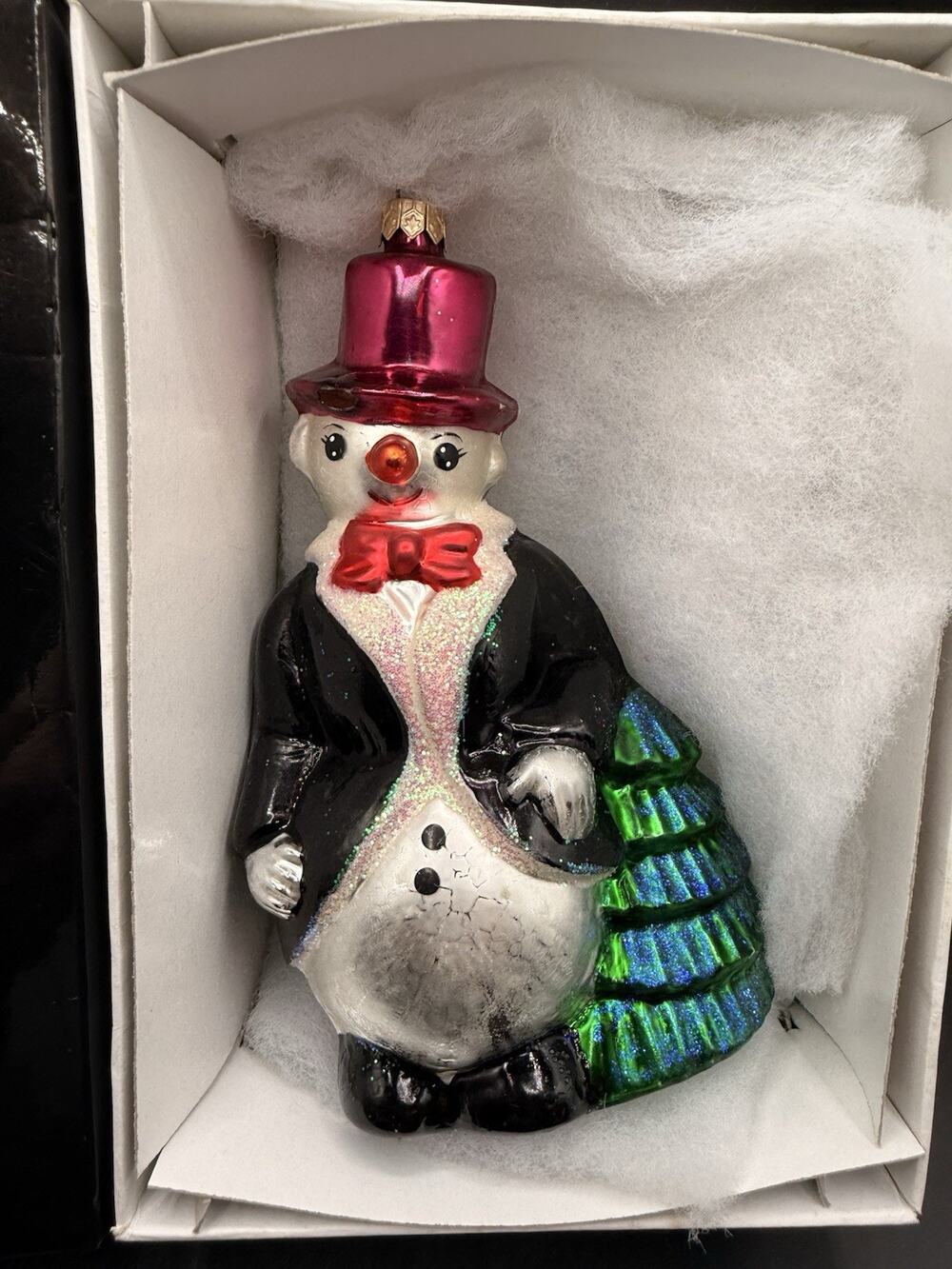 Christopher Radko Snow Gent Snowman In Tuxedo! Ornament! In Box -54D